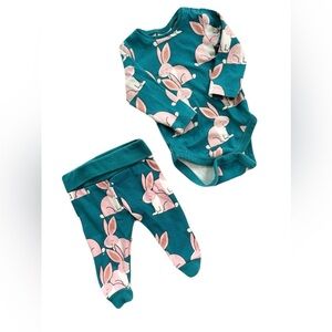 Next Blue and Pink Matching Set with Playful Bunny Design